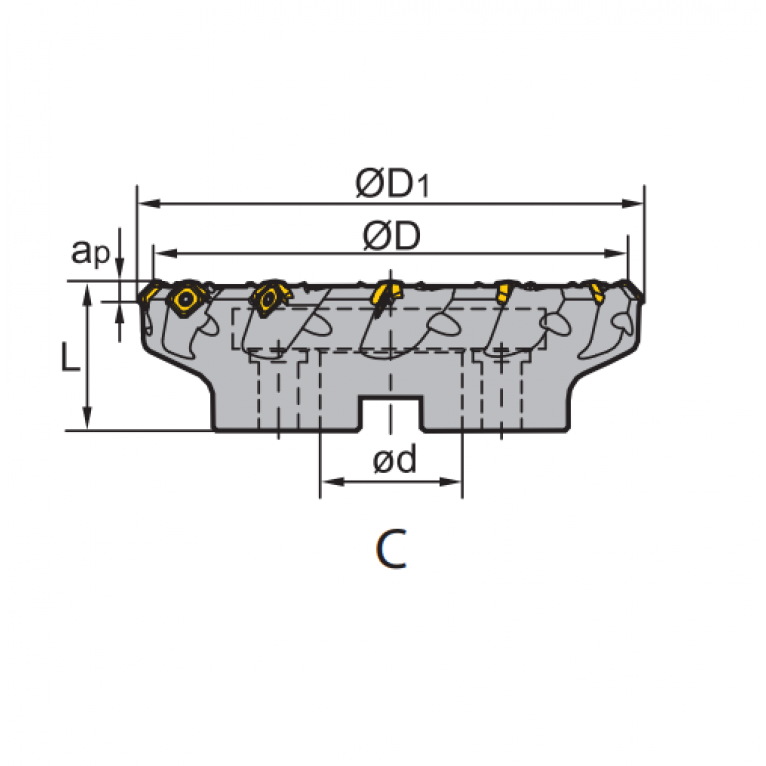 FMA01-200-C60-SE18-08 Корпус фрезы ZCC-CT