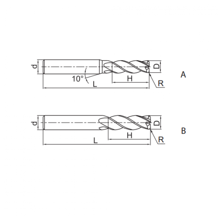 GM-4R-D10.0R2.0 Фреза твердосплавная ZCC-CT