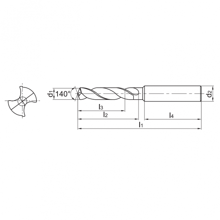 1534SU03-0140S Сверло твердосплавное 1.4 мм ZCC-CT